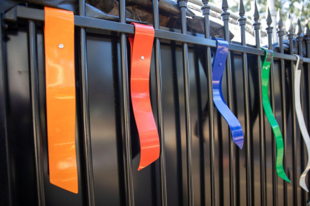The Fence Panels with Metal Ribbons